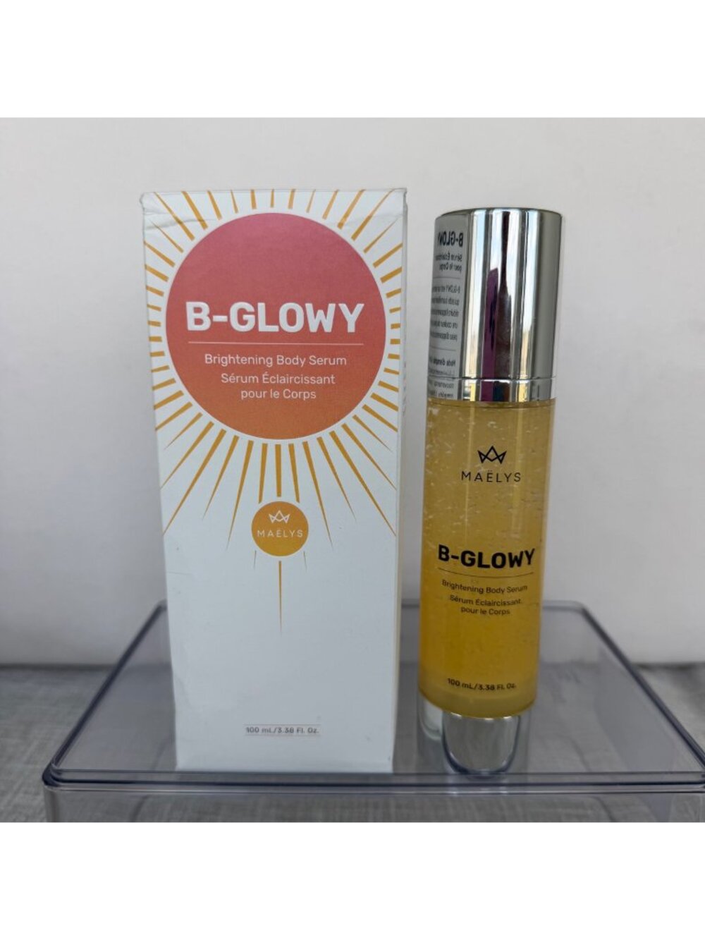 $62 NEW MAELYS B-GLOWY BRIGHTENING BODY SERUM 3.5OZ